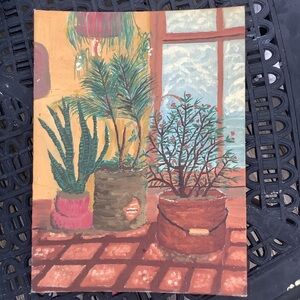 Original Terracotta Succulent Oil Acrylic Art
